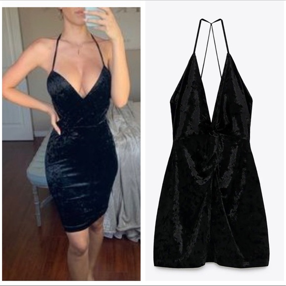 Zara Dresses & Skirts - NWT ZARA LITTLE BLACK VELVET DRESS